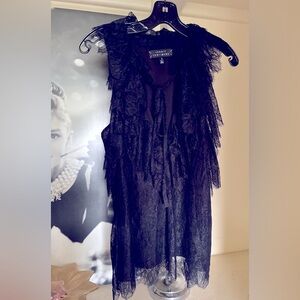 Black Lace Sleeveless Top Robert Rodriguez size 8